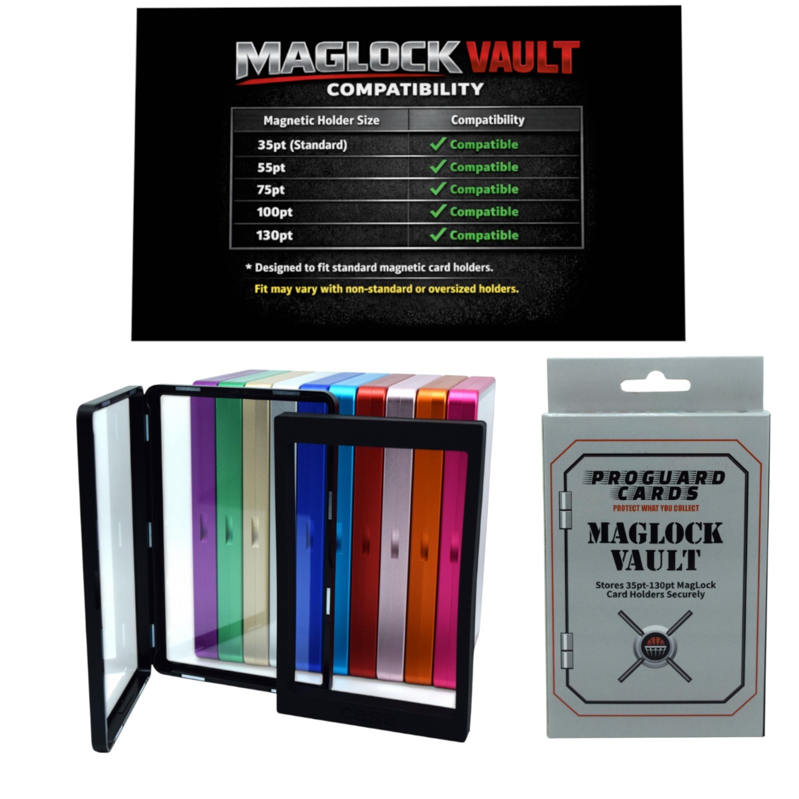 MagLock Vault Outer Metal Case for 35pt – 130pt Magnetic card holders /One Touch