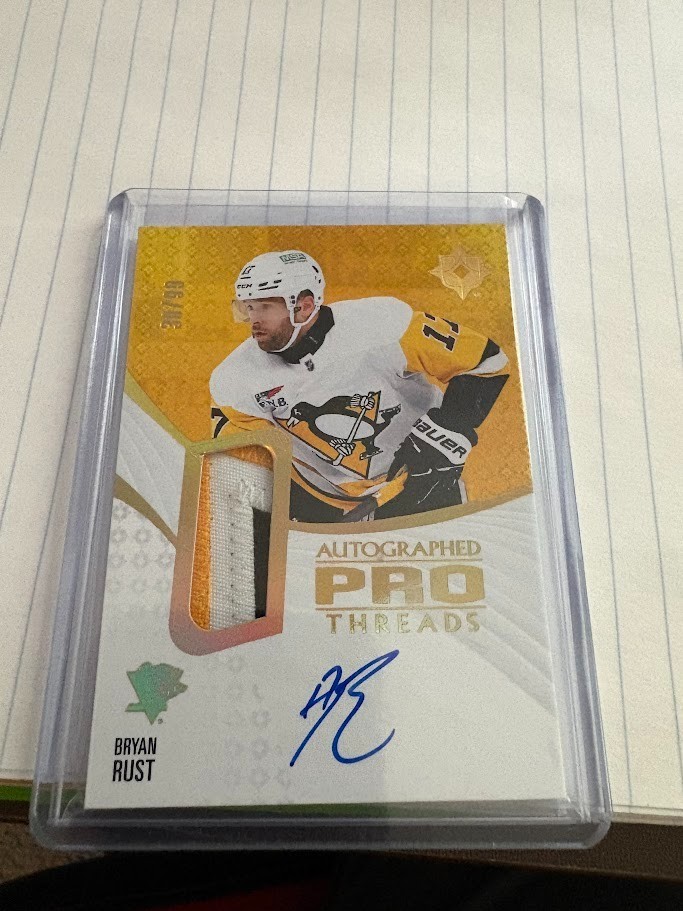 2023-24 Upper Deck Ultimate Collection – Pro Threads Bryan Rust #PT-BR /99 (AU,