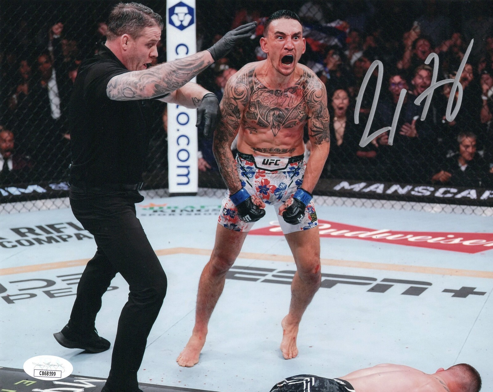 Max Holloway autographed signed 8×10 photo UFC Blessed JSA COA Justin Gaethje