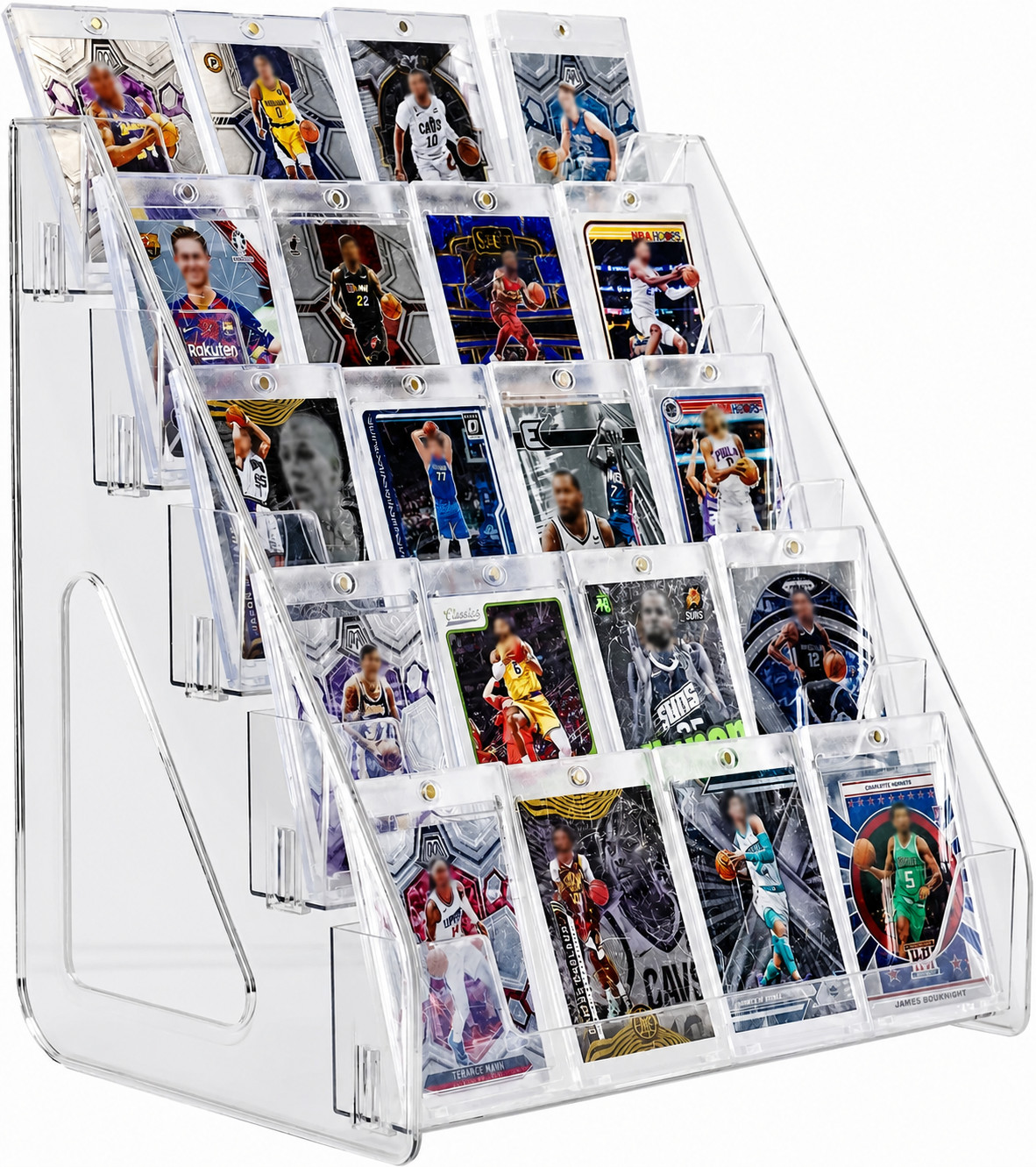 Trading Card Display Stand, 5 Tier Vertical Holder for Baseball Basketball Sport