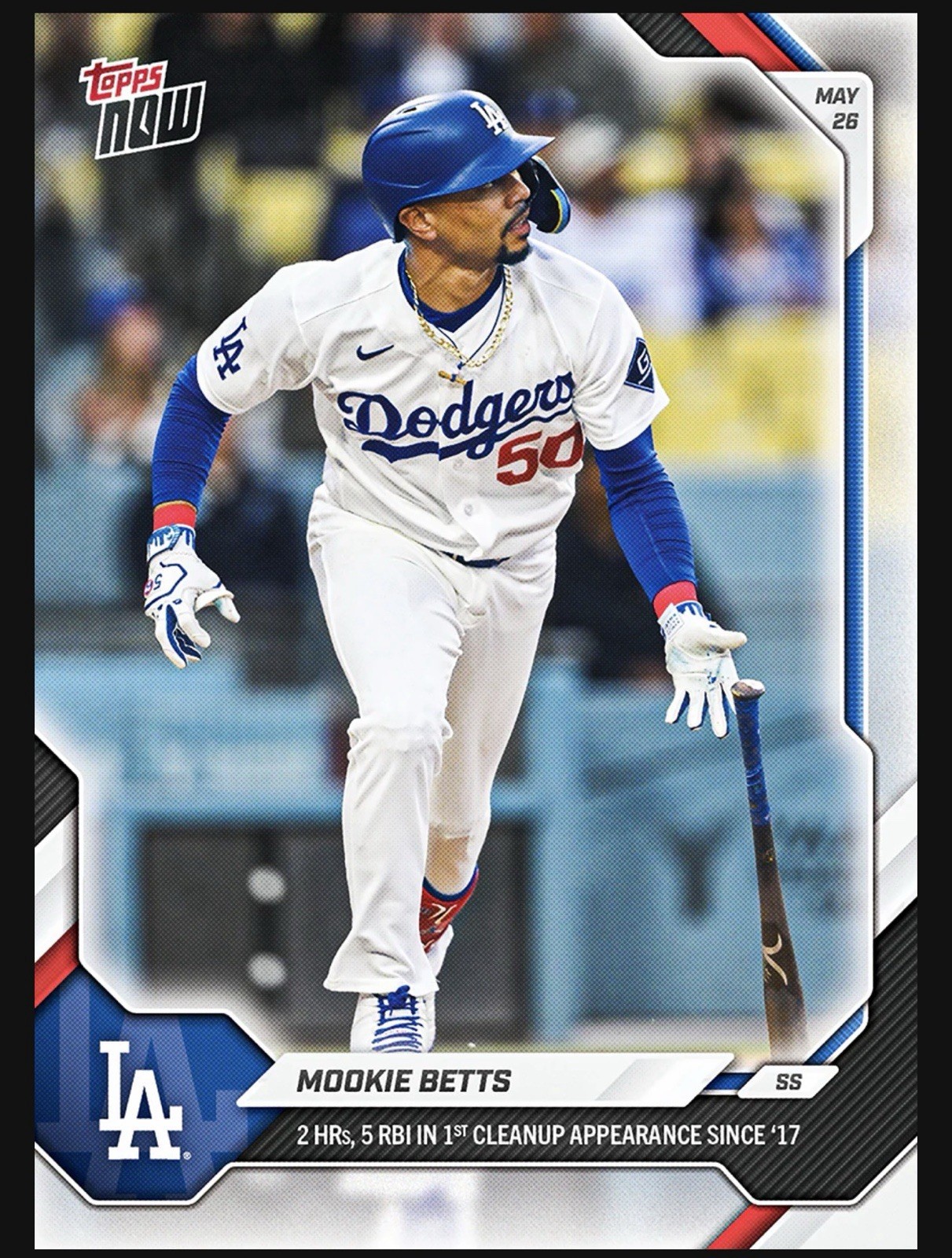 Mookie Betts 2 HRs 5 RBI 2026 MLB Topps NOW Card 250 Presale