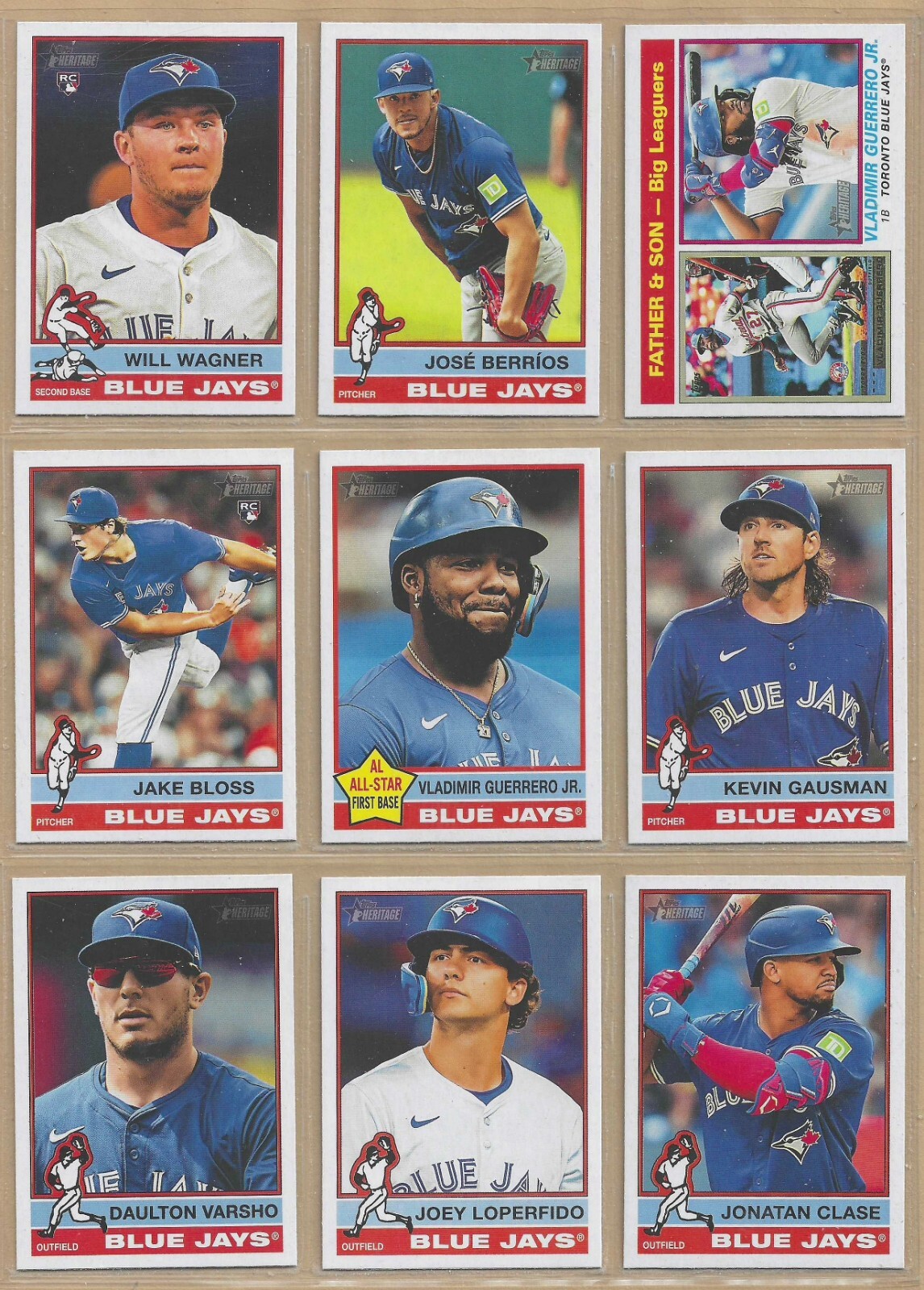 2025 Topps Heritage TORONTO BLUE JAYS Base Team Set of (13) Guerrero Jr. Varsho