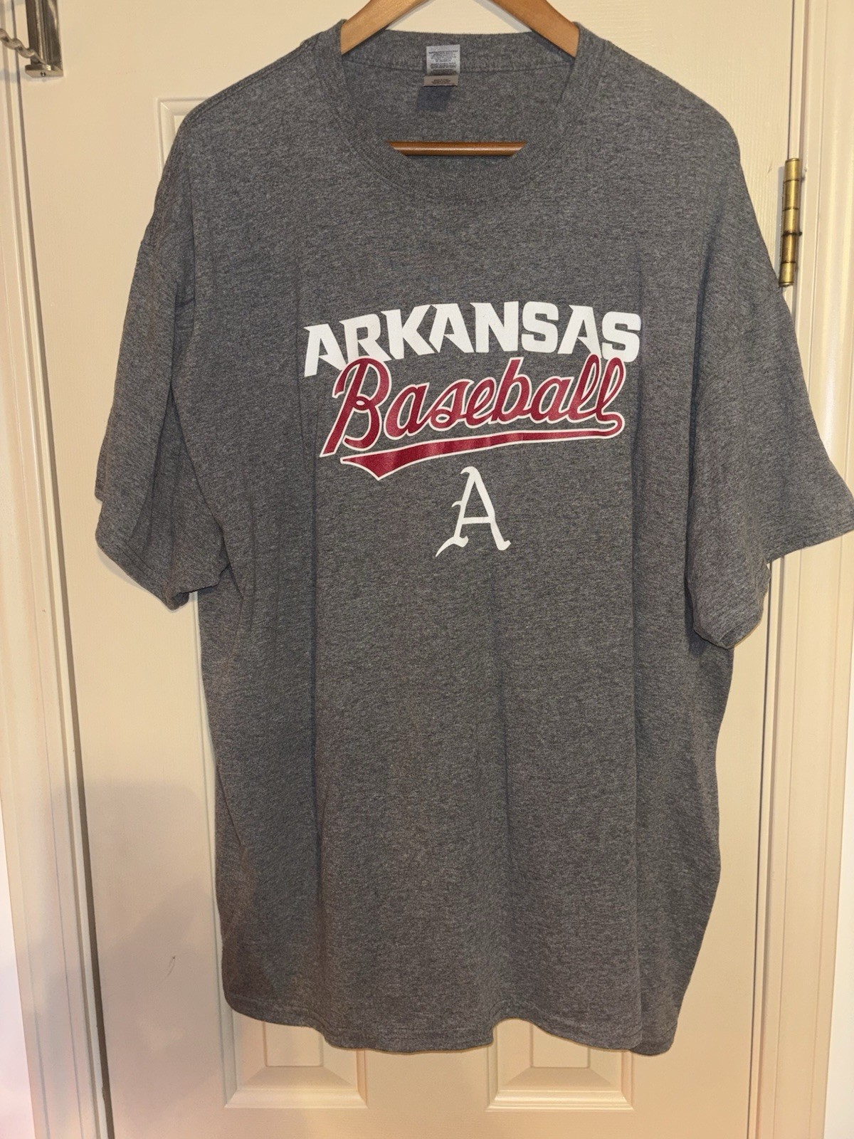 MENS ARKANSAS RAZORBACKS BASEBALL PULLOVER T-SHIRT SIZE 2XL/2TG/2EG
