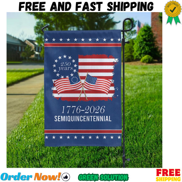 American 250 Garden Flag 12 x 18 Inch, USA 250th Anniversary Patriotic Garden Fl