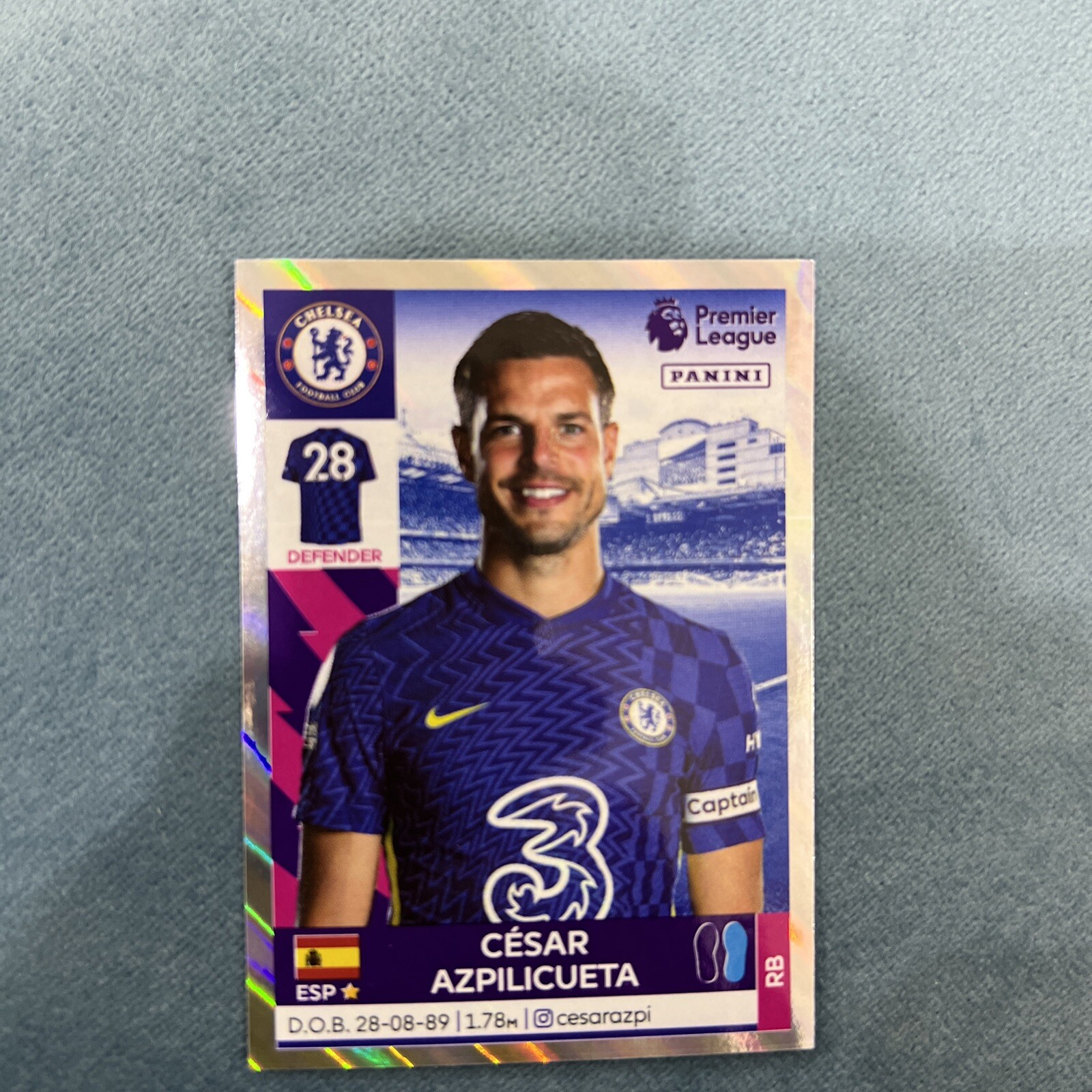 César Azpilicueta sticker #178 panini PL 2022. New