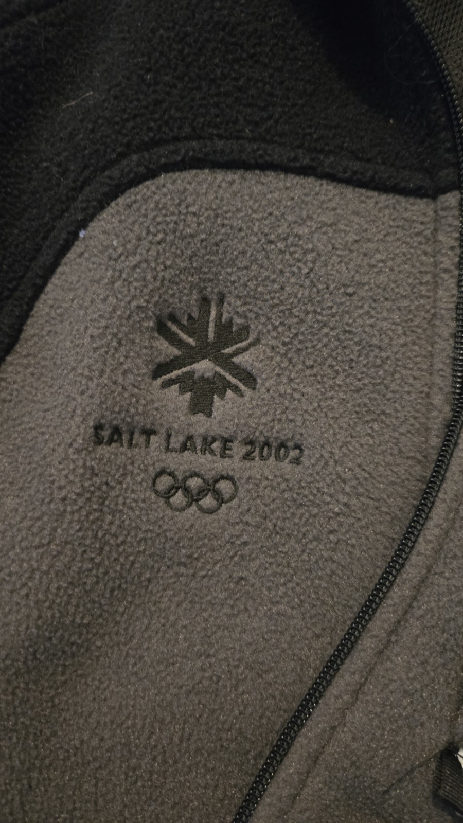 Marker Salt Lake 2002 Olympics Full Zip Fleece Jacket Gray Black Men’s S
