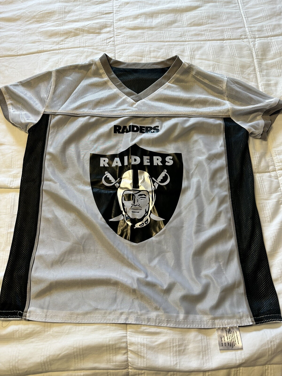Raiders Jersey NFL Flag Football Reversible Black White Youth Size Large Bdainc