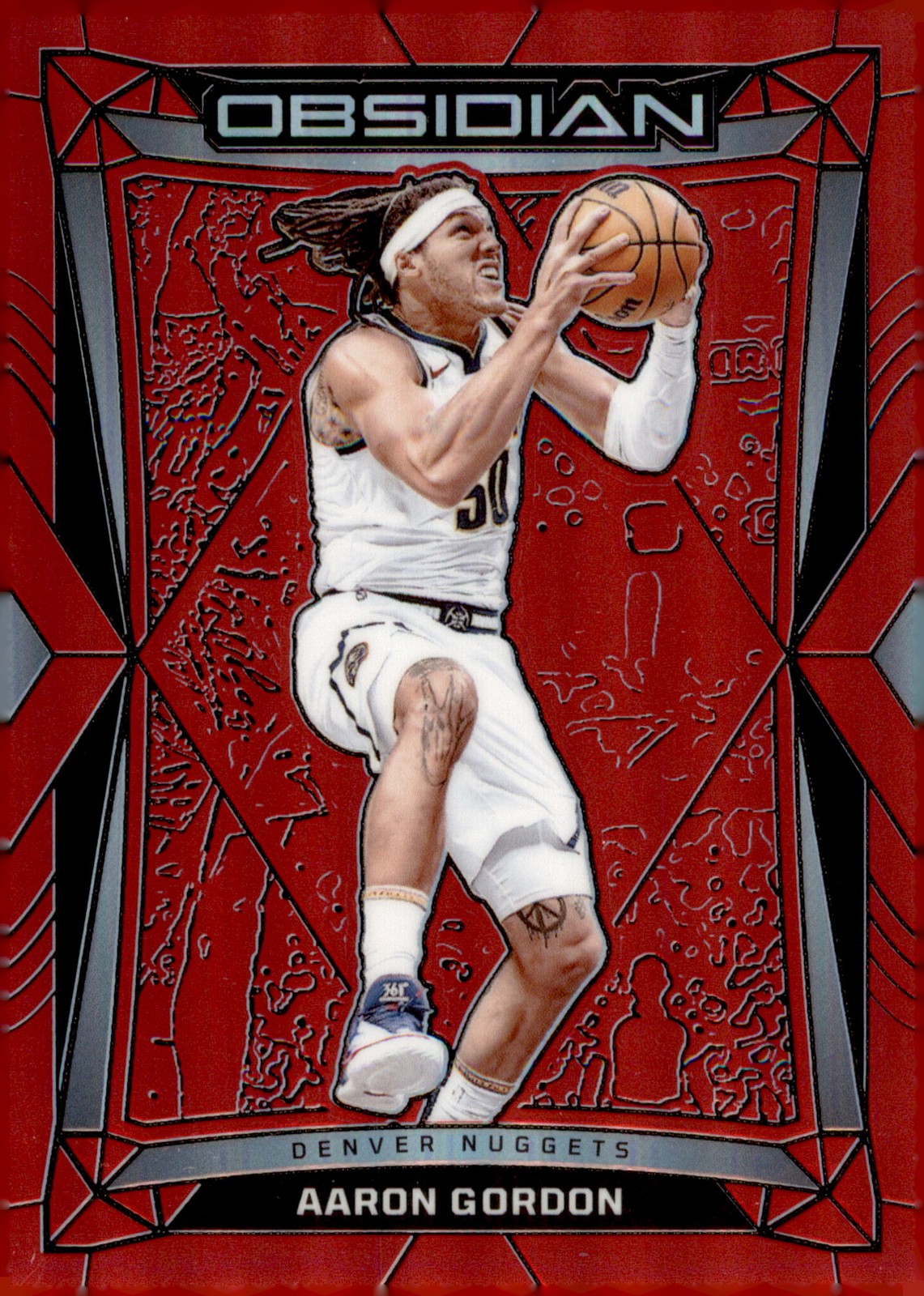 2023-24 Panini Obsidian #176 Aaron Gordon Electric Etch Red Flood