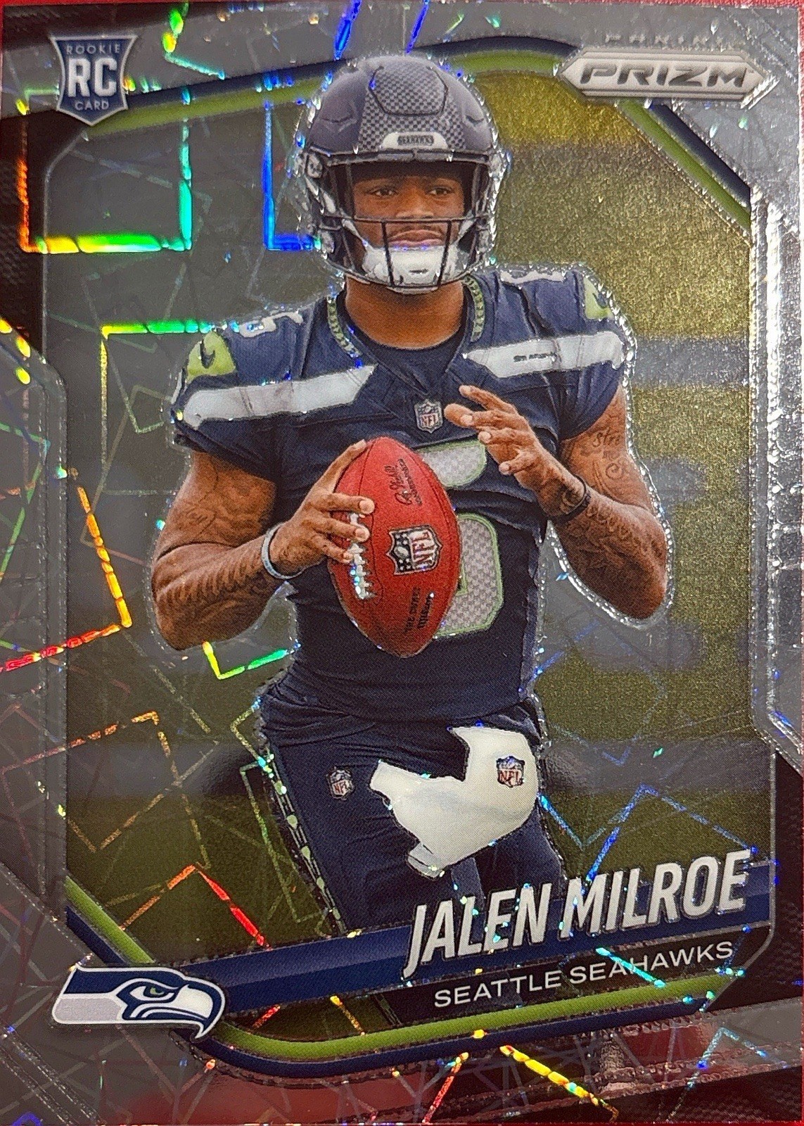 2025 Panini Prizm Football Jalen Milroe Lazer Prizm RC #317 Rookie QB