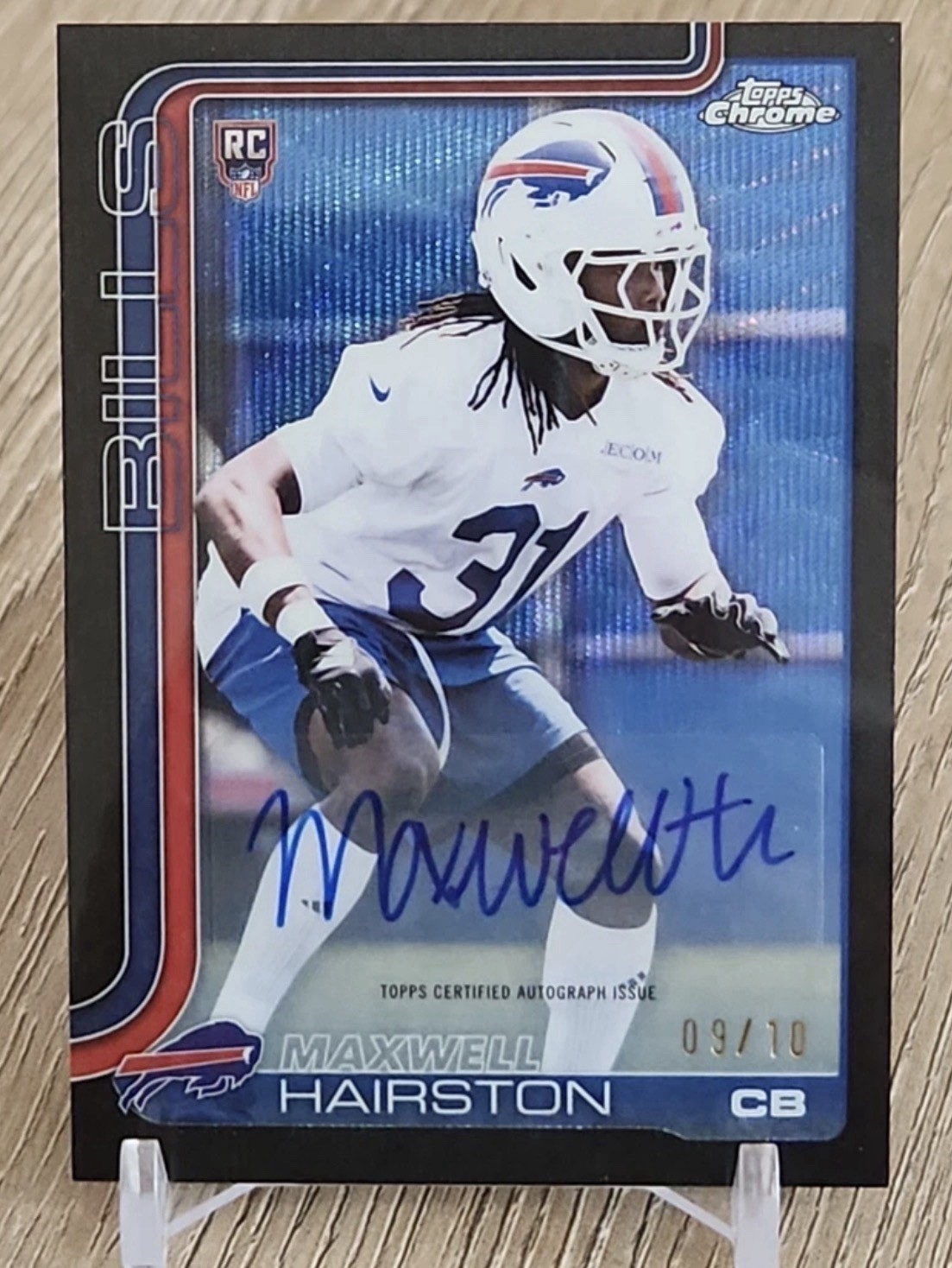 2025 Topps Chrome Maxwell Hairston #RRAMH Black Wave Refractor Auto RC /10