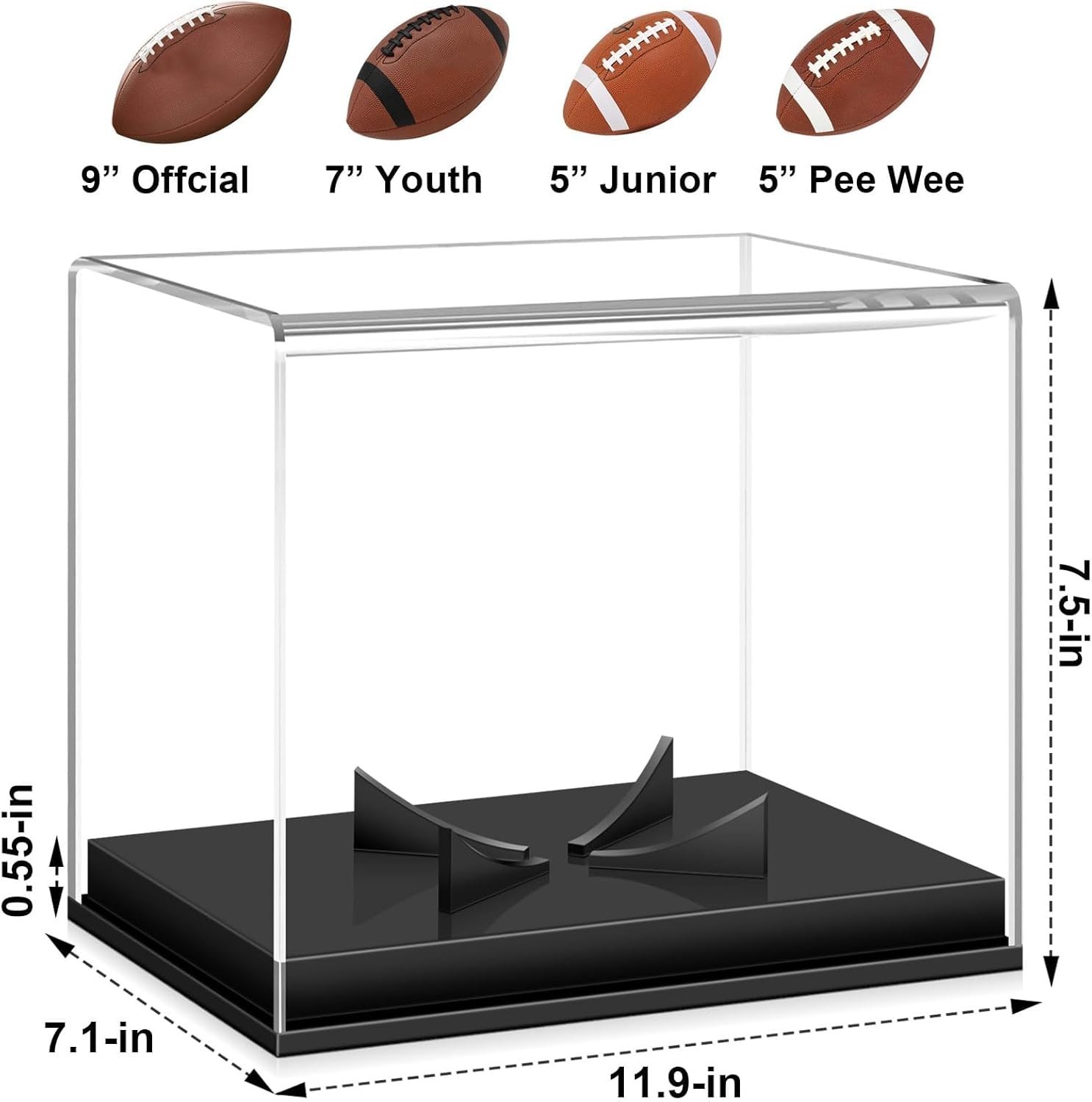 Clear Cube Football Holder – Durable Construction