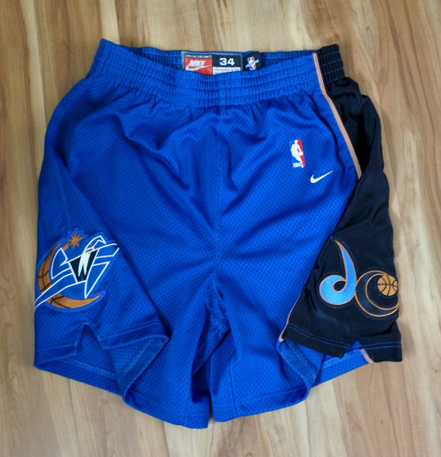 Washington Wizards Nike Authentic Shorts NBA Blue Jordan NBA Men Sewn Size 34