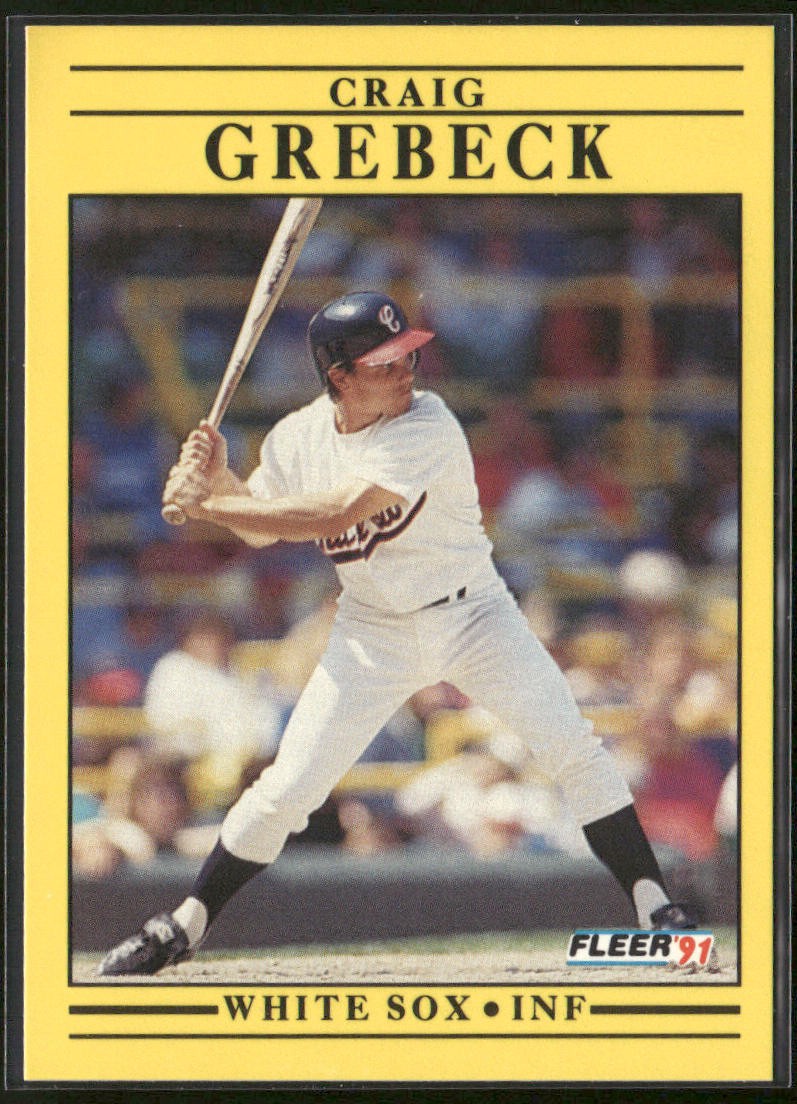 1991 Fleer #120b Craig Grebeck VAR: Jumbo Pack version: “U.S.A” on back