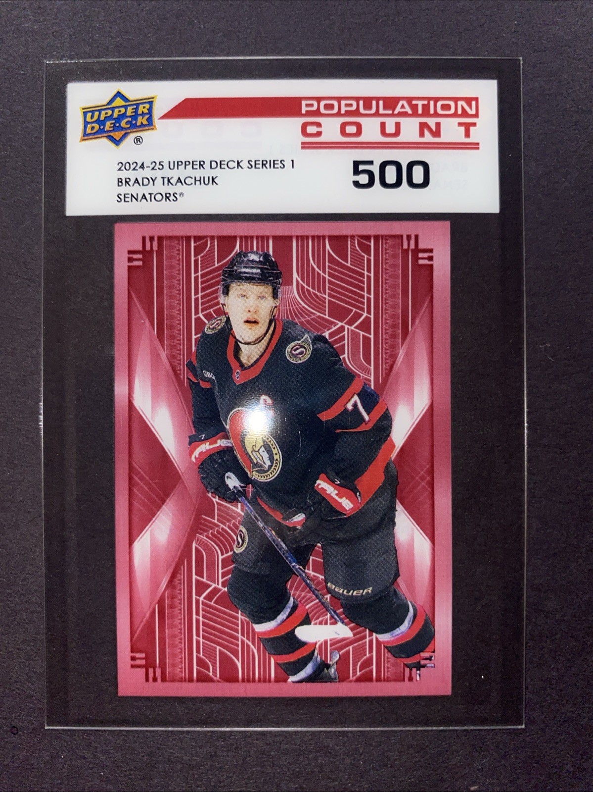 2024-25 Upper Deck Series 1 Population Count 500 Brady Tkachuk #PC-22