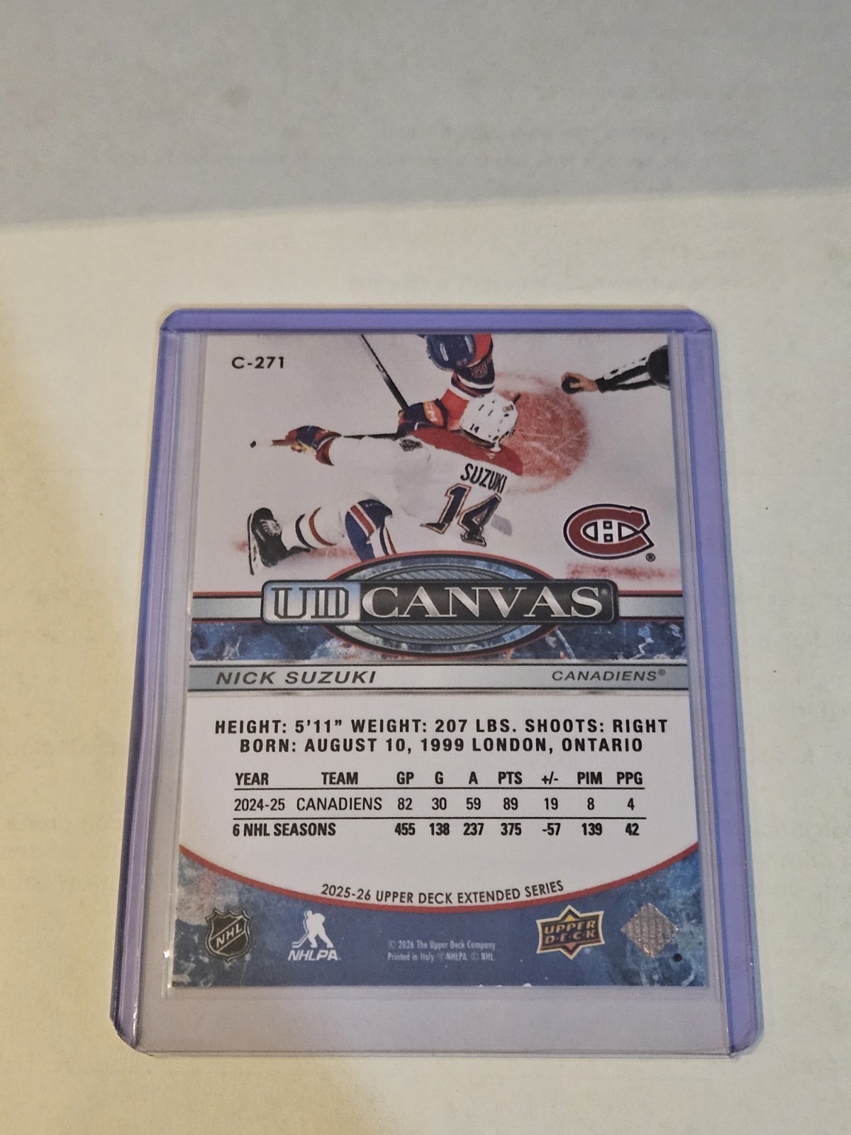 2025-26 Upper Deck Extended Series Nick Suzuki #C-271 UD Canvas Montreal