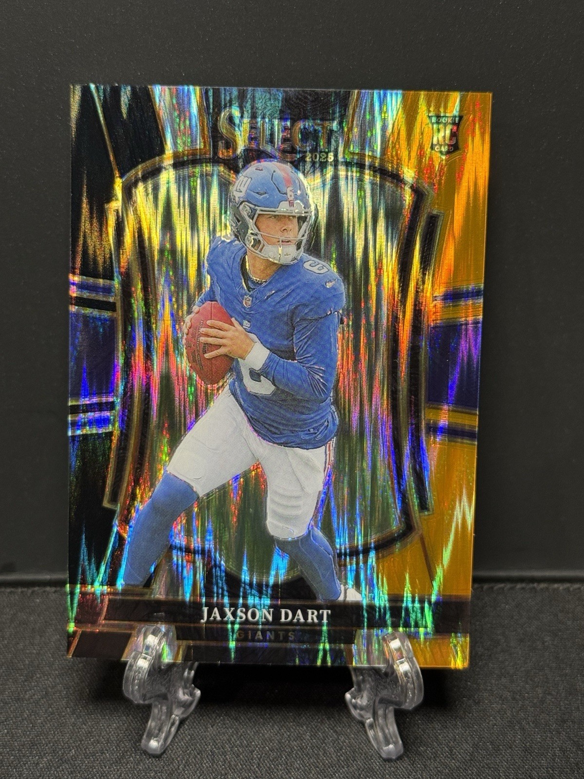 2025 Panini Select – Premier Level Jaxson Dart #193 Black & Orange Shock Prizm