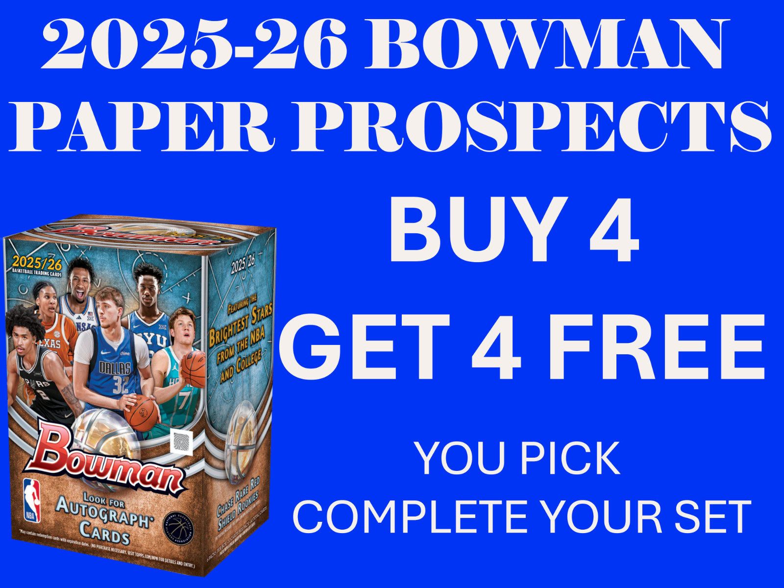 2025-26 Bowman Prospects Basketball Singes You Pick Complete Your Set #BPP1-100