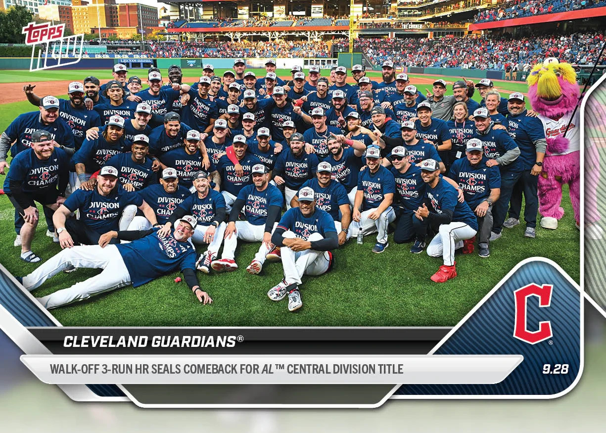 2025 MLB Topps Now #795 Cleveland Guardians Win AL Central – IN HAND