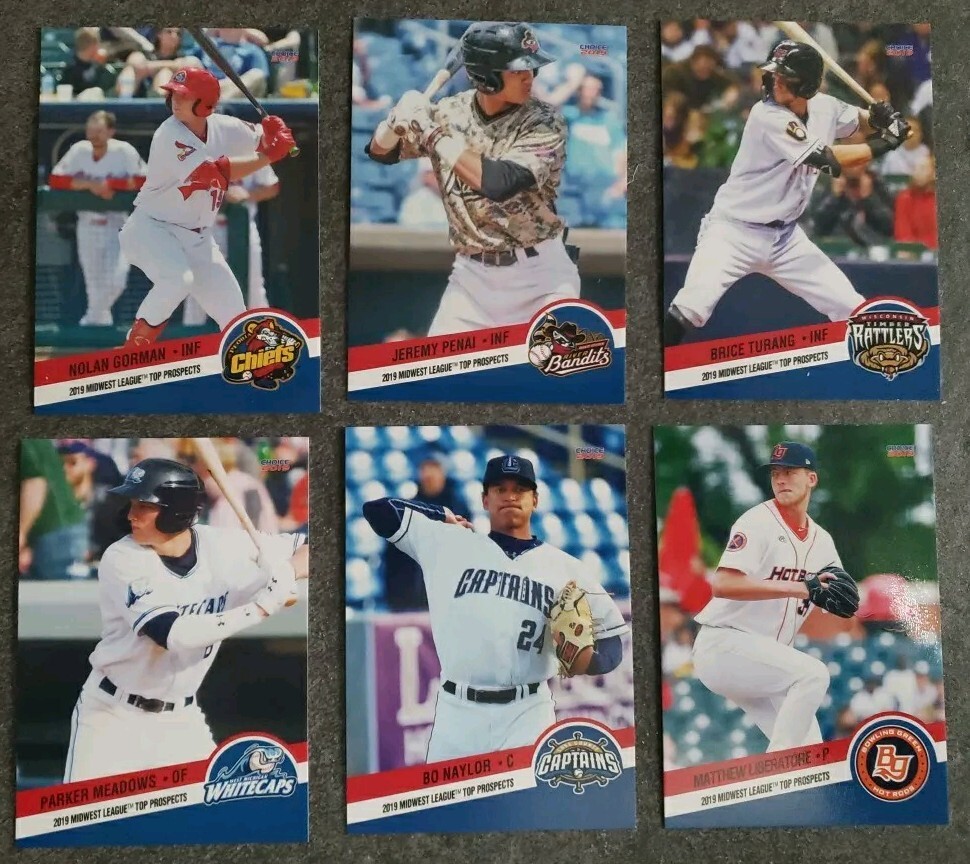 2019 Midwest League Top Prospects SINGLE CARDS from set – CHOOSE YOUR PLAYER