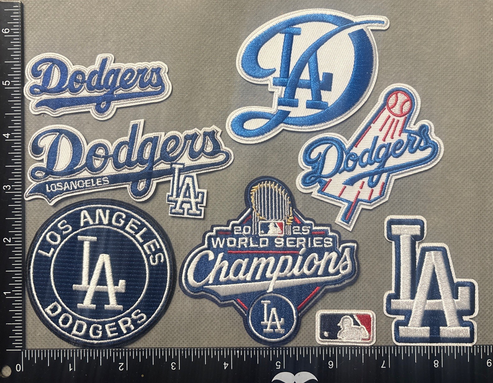 Lot Set Of 8 LOS ANGELES DODGERS MLB BASEBALL IRON ON PATCHES