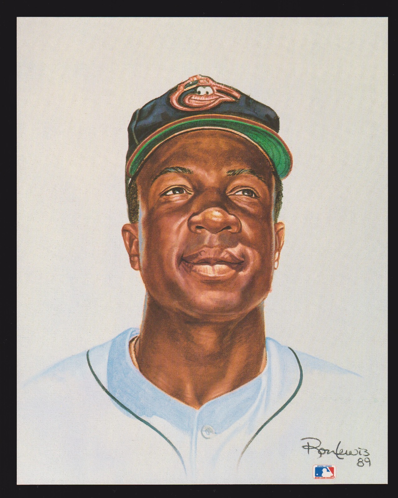 1989 RON LEWIS Frank Robinson ORIOLES UNSIGNED 7-7/8 x 9-7/8 PHOTO CARD #12
