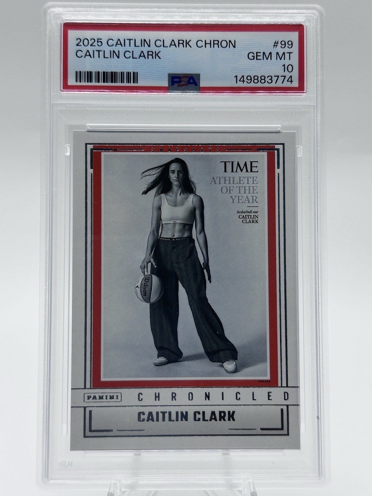 PSA 10 Caitlin Clark 2025 Chronicled #99 TIME Athlete of the Year – Low POP