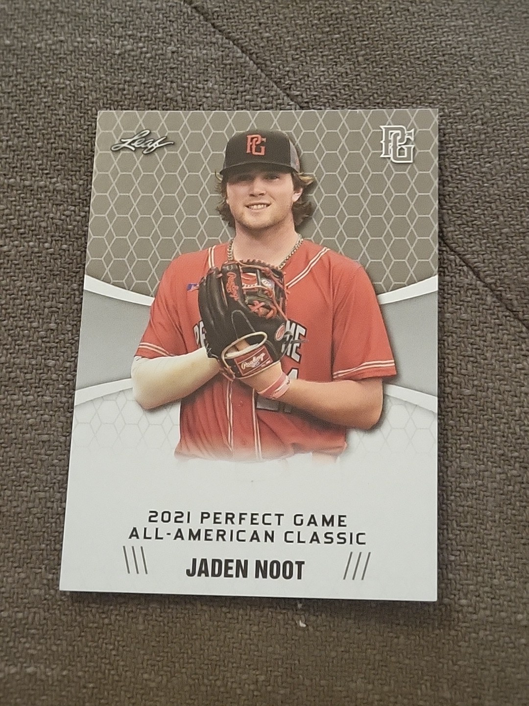 2021 Jaden Noot LSU Leaf Perfect Game Nike AA Classic Aflac Game-Day Rookie
