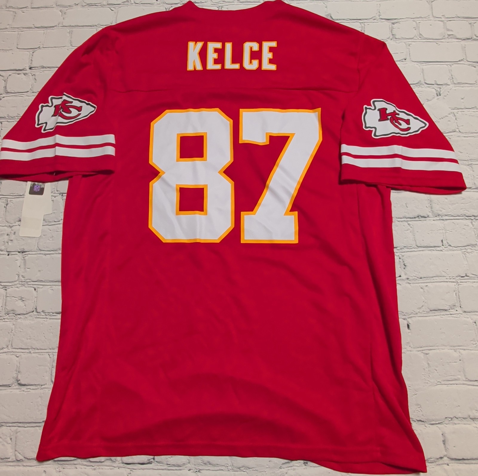 New Mens Large NFL Apparel Kansas City Chiefs #87 Travis Kelce Jersey Shirt