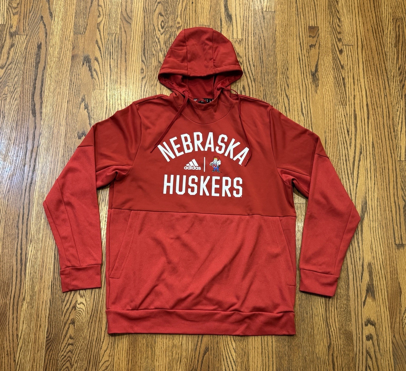 Nebraska Cornhuskers Football 2021 Adidas Performance Pullover Hoodie Sweatshirt