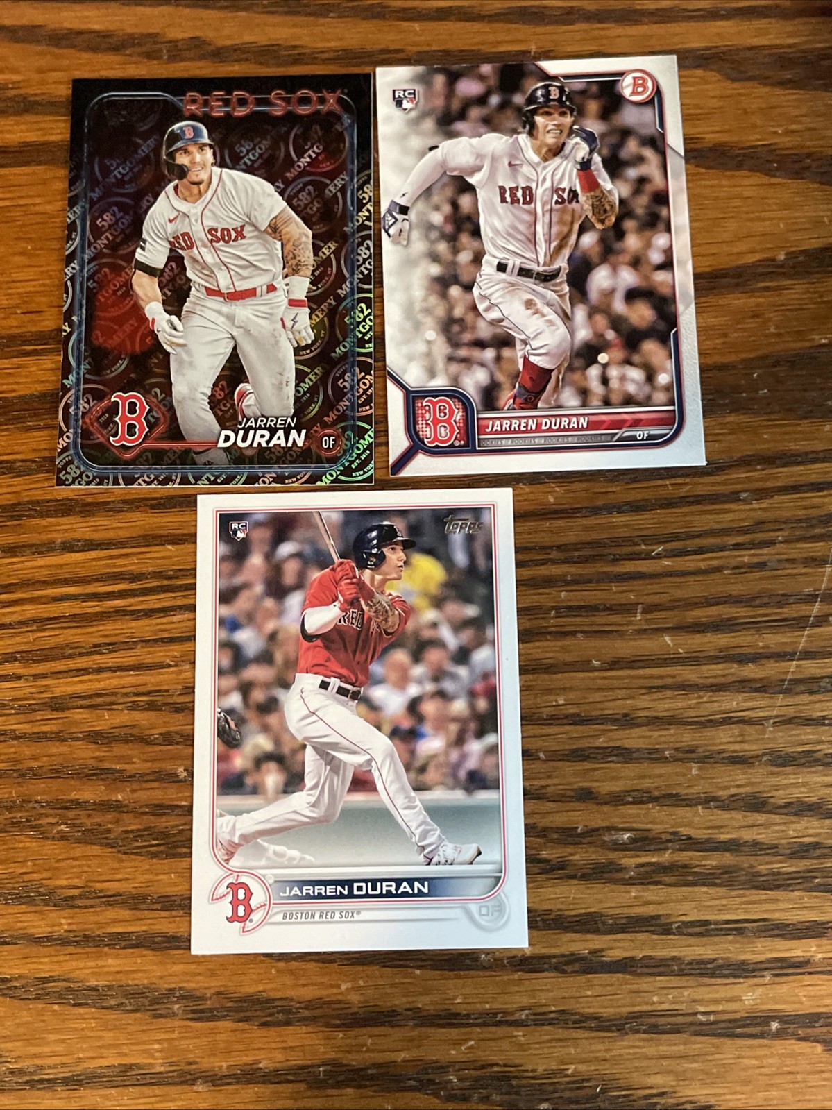 Jarren Duran 2022 & 24 Bowman, Topps, 582 Montgomery Foil 3 Lot FREE SHIPPING