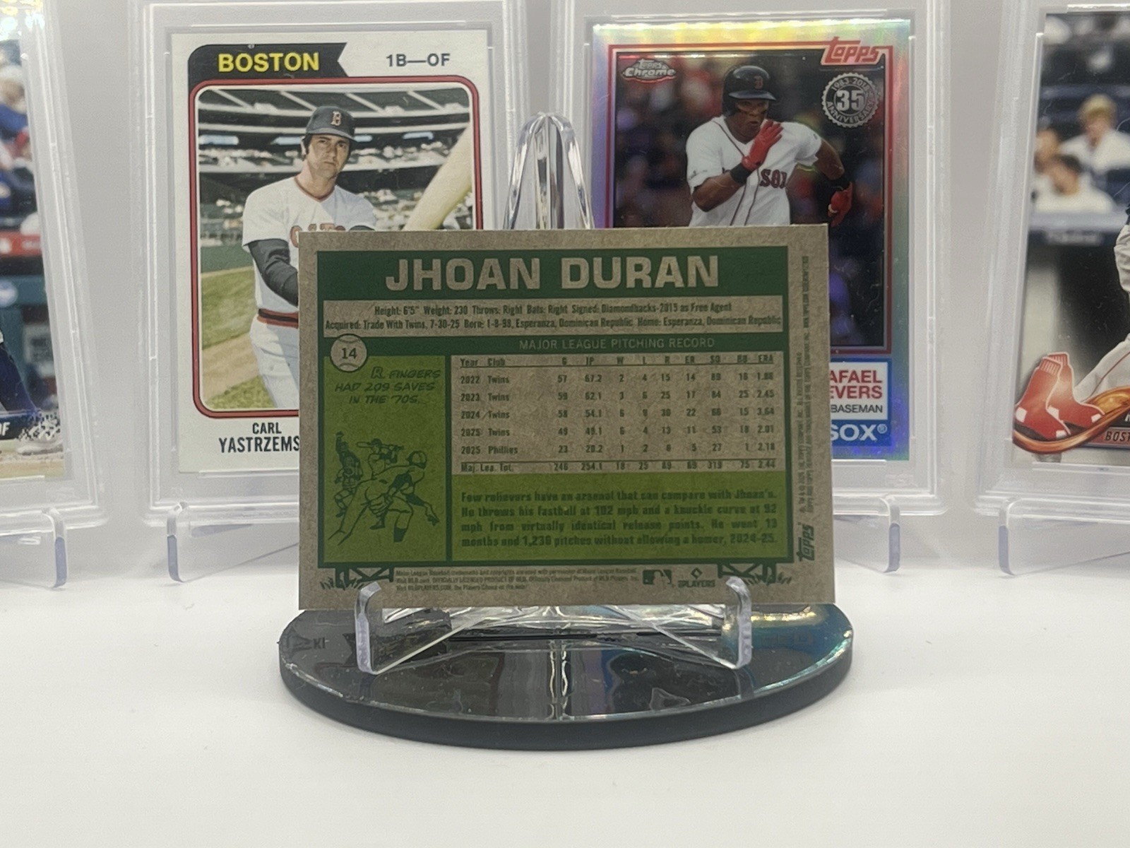 2026 Topps Heritage Chrome Light Blue Sparkle Refractor #14 Jhoan Duran SP