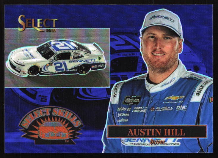 2026 Panini Select #3 Austin Hill Black and Blue Prizms /49