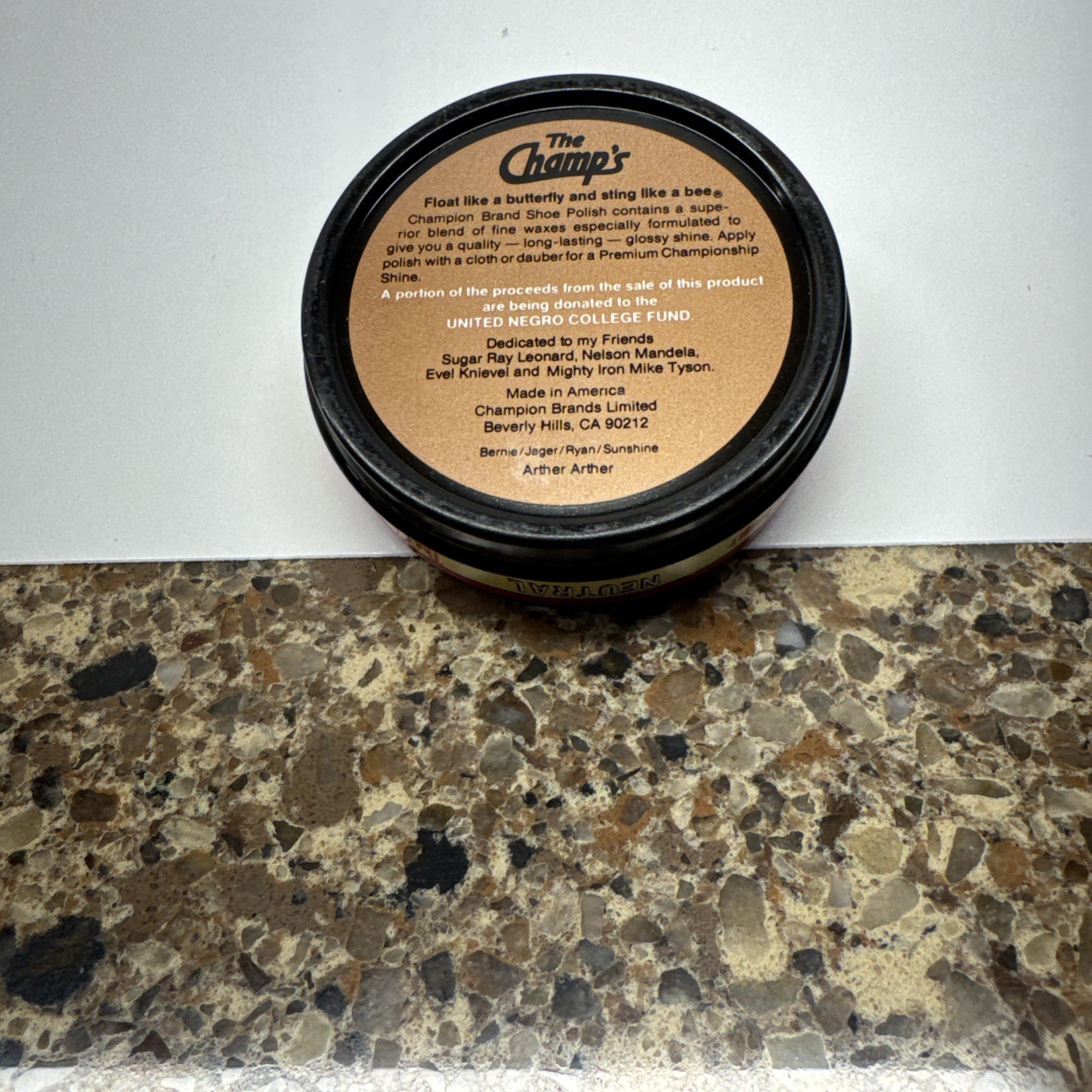 Muhammad Ali “The Champs” Premium Neutral Shoe Polish 1 1/8 Oz.