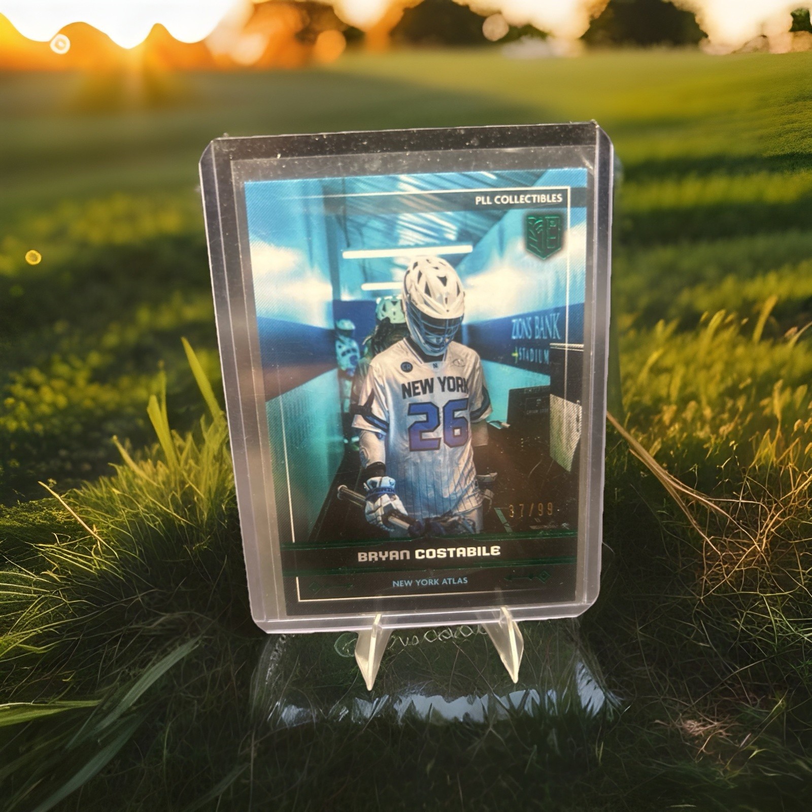 Bryan Costabile 2025 PLL Premier Lacrosse League Fieldside Green Foil /99 Atlas