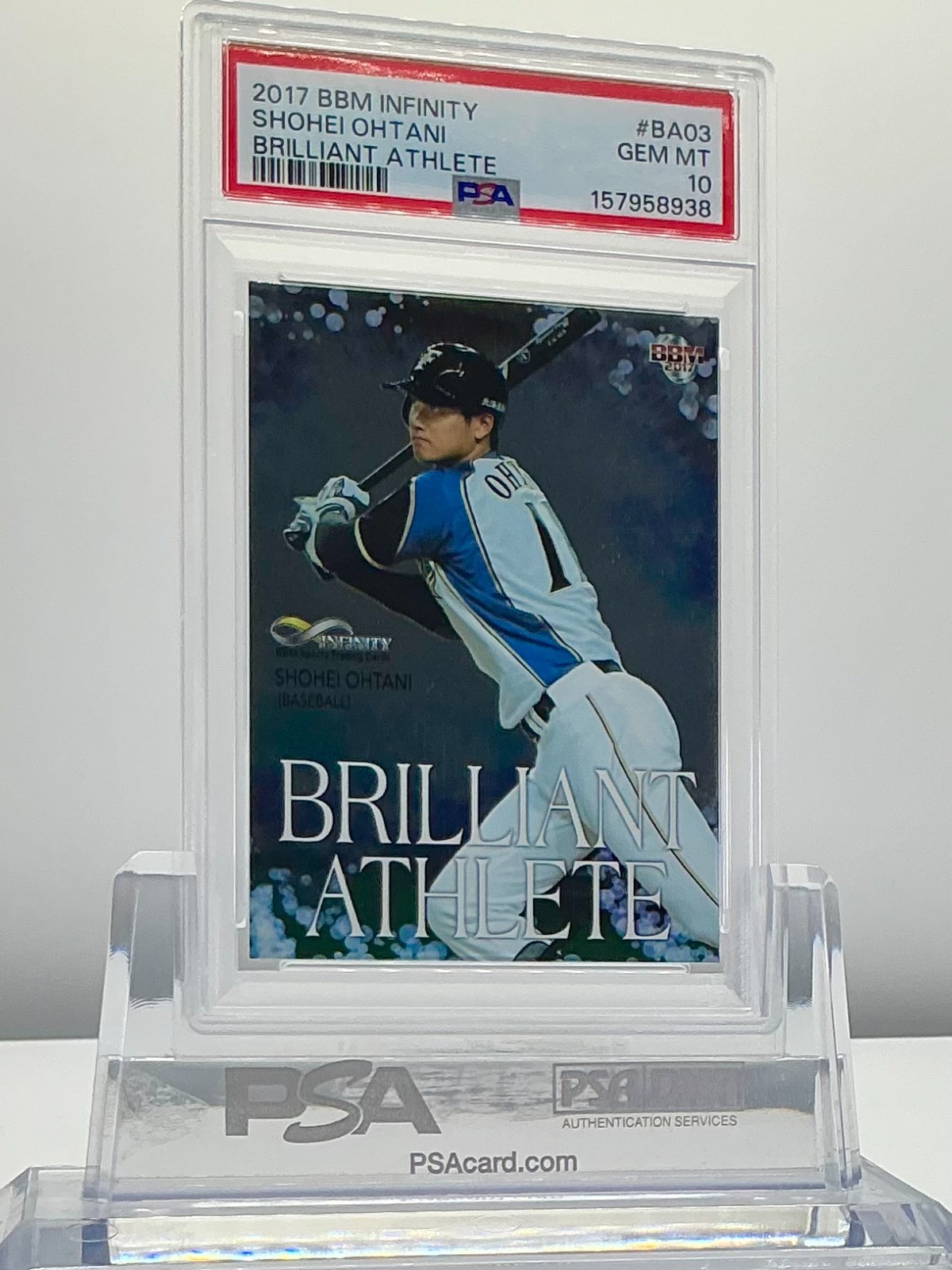 SHOHEI OHTANI 2017BBM INFINITY BRILLIANT ATHLETE #BA03 PSA10!GEMMINT!POP20!(RC)