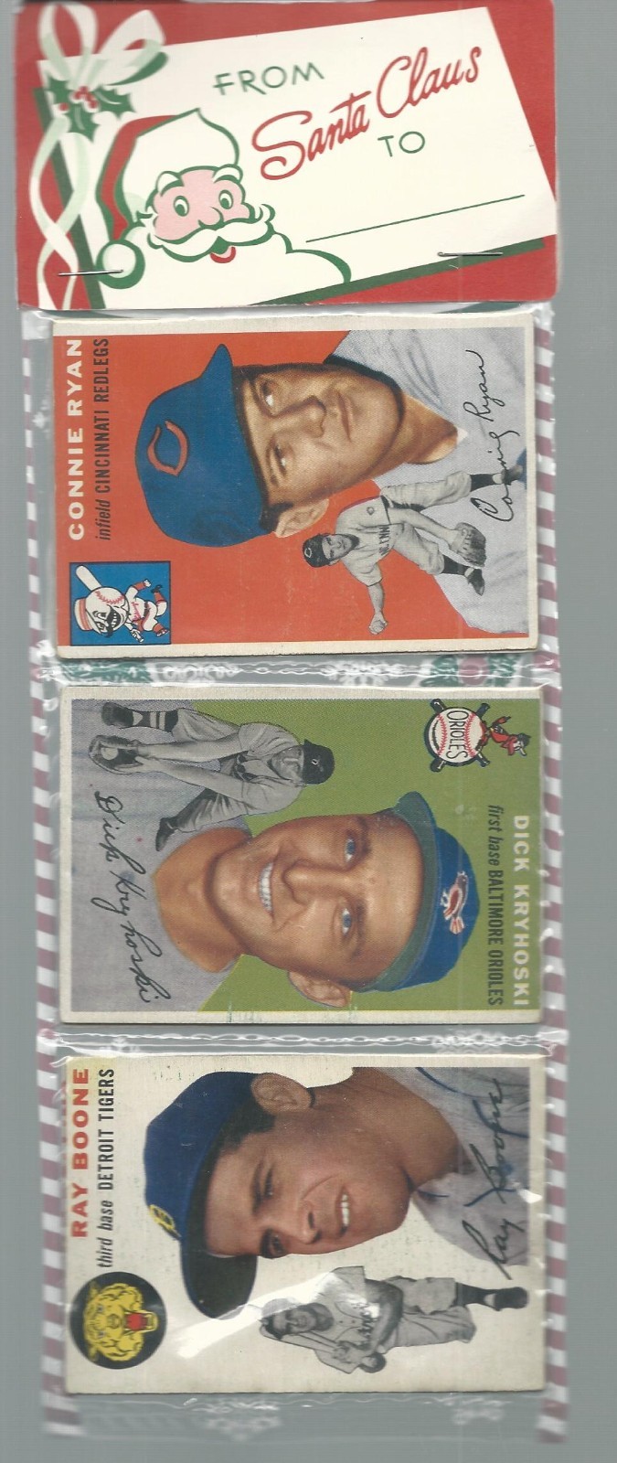 1954 TOPPS Christmas RACK PACK W HOFER WARREN SPAHN / POS: HANK AARON ROOKIE