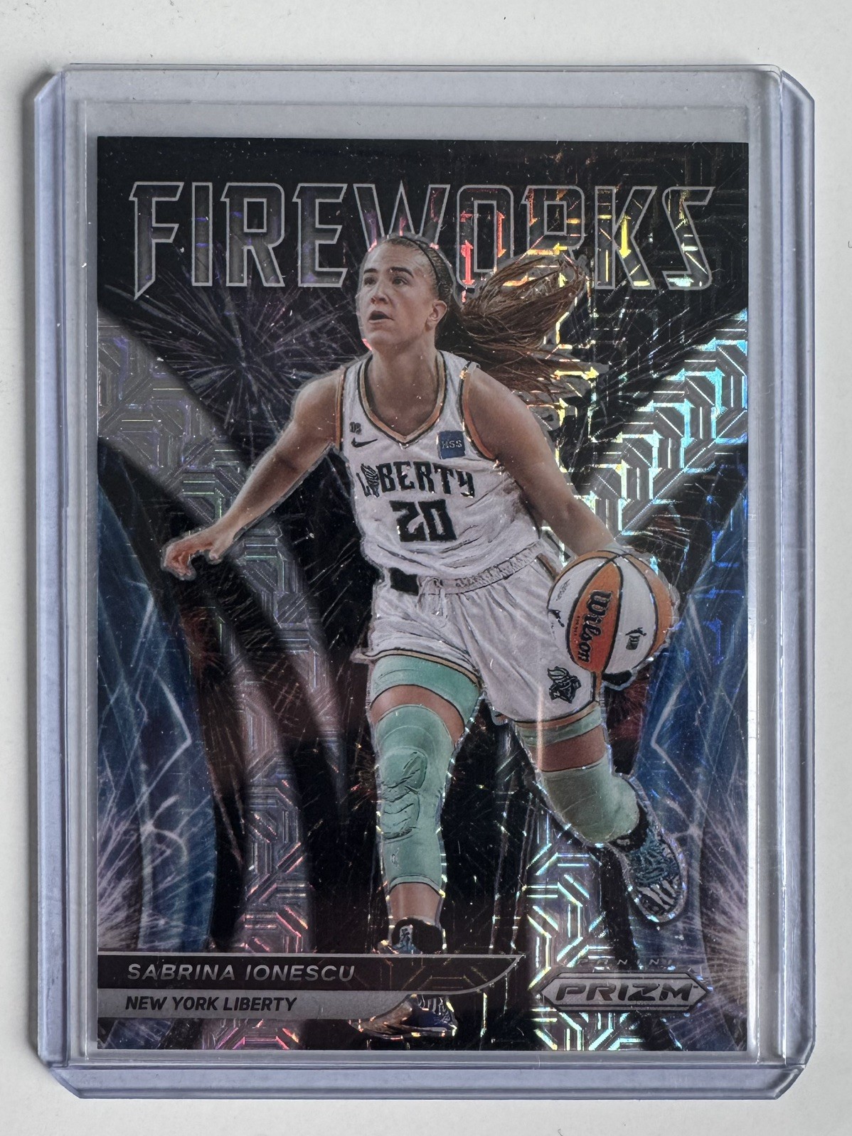2022 Panini Prizm WNBA – Fireworks Sabrina Ionescu #7 Mojo Prizm /25