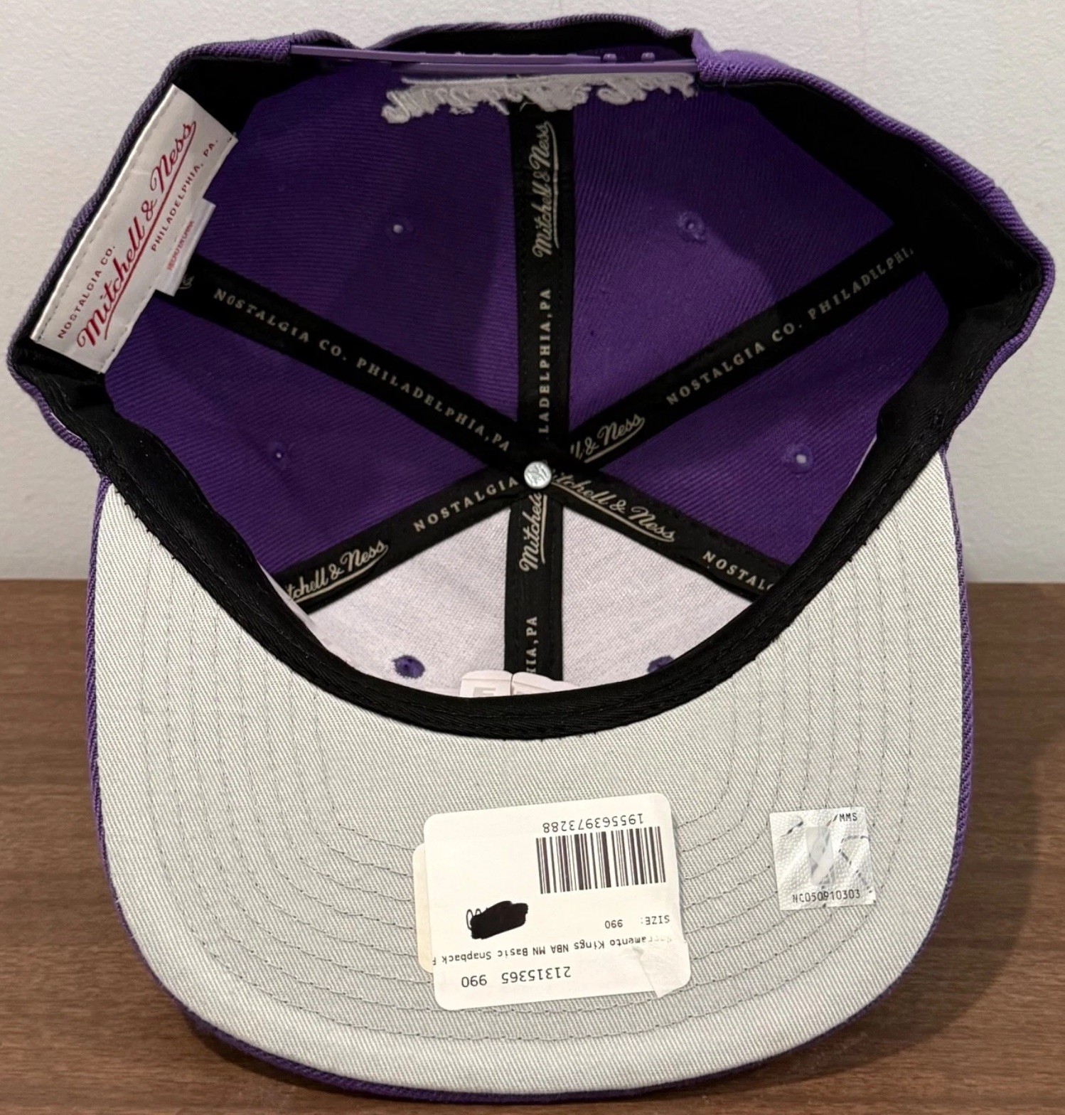 Mitchell & Ness Sacramento Kings Purple Basic Snapback Adjustable Hat Cap NEW