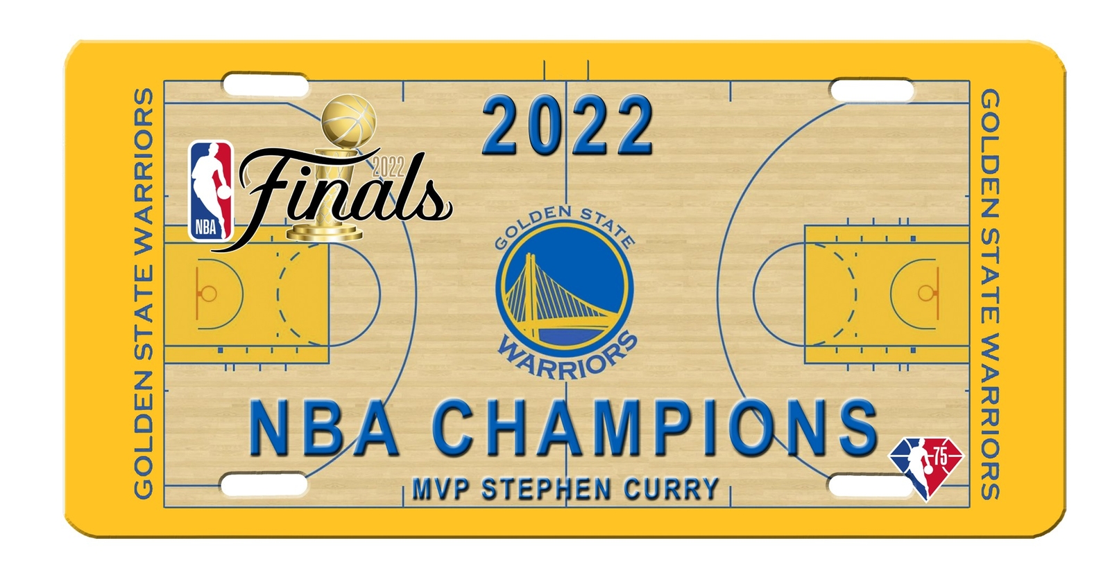 Golden State Warriors 2022 NBA Champion High Gloss Aluminum License Plate