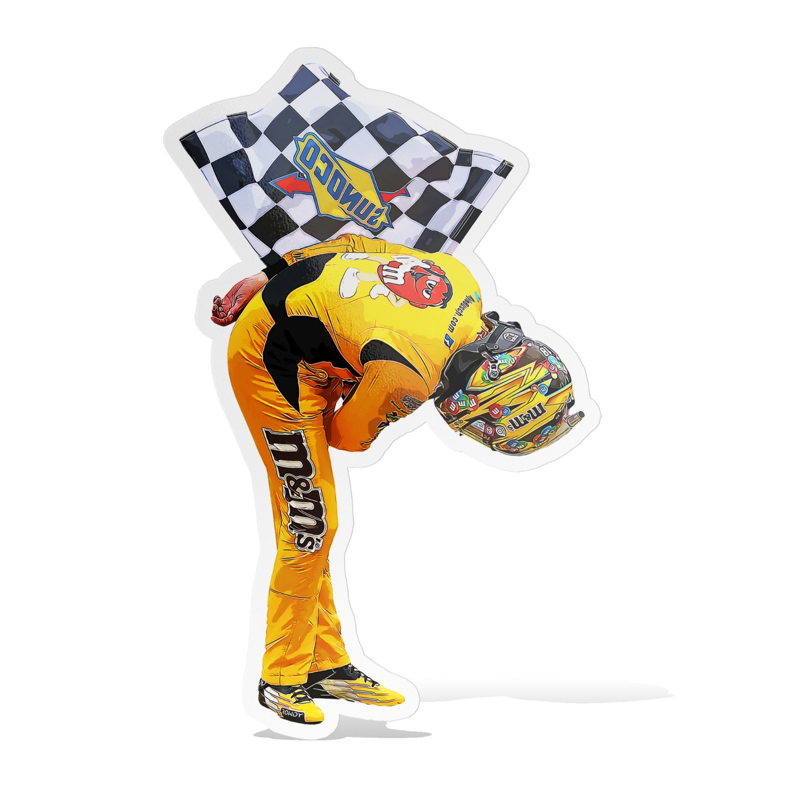 Kyle Busch Rowdy M&M NASCAR Racing Sticker Waterproof Decal–Glossy Vinyl