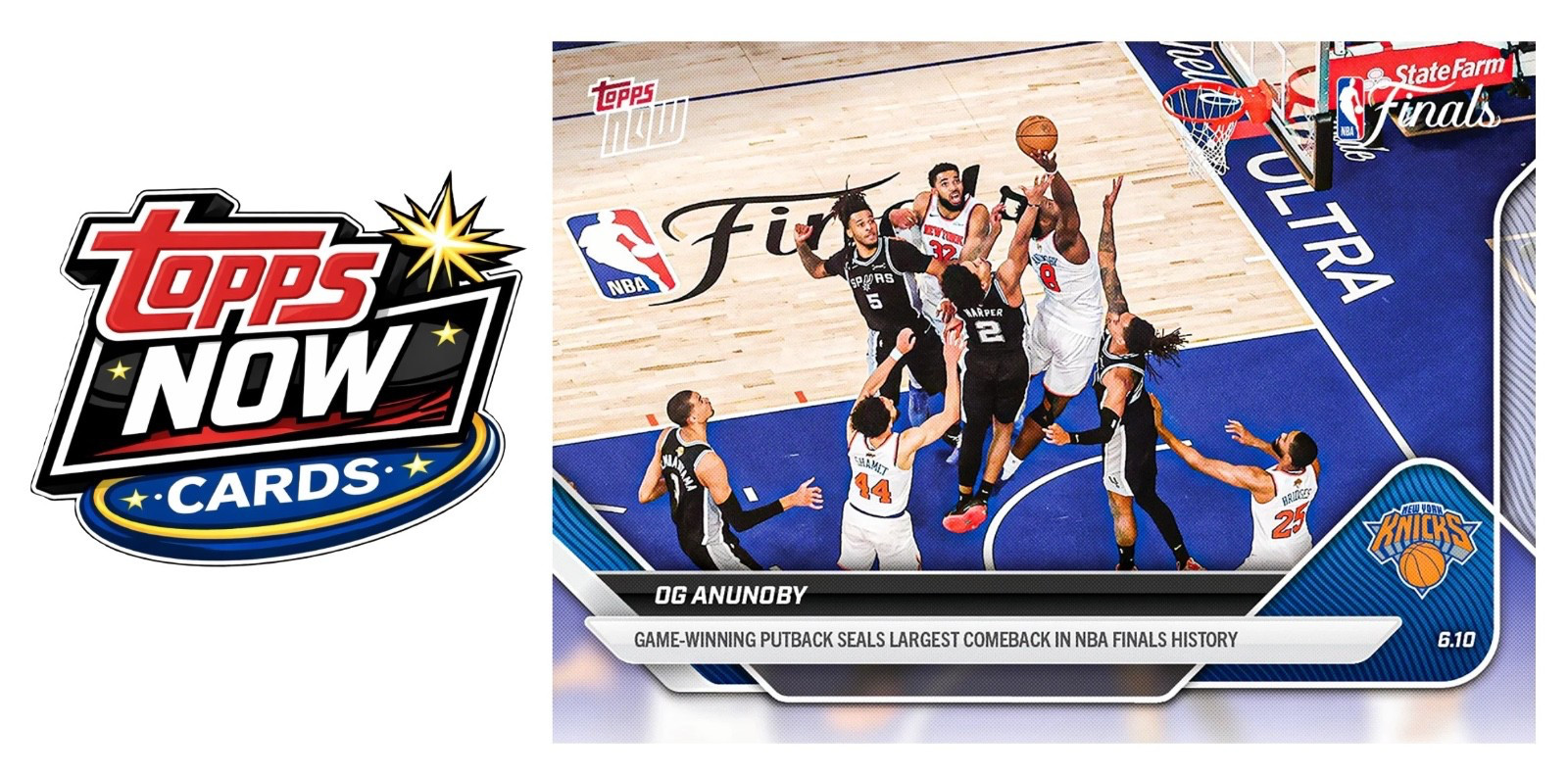 2025-26 NBA Topps Now #336 OG Anunoby New York Knicks NBA Finals – PRESALE