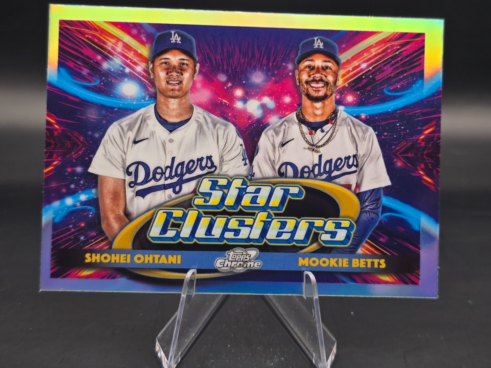 2025 Topps Chrome Cosmic Star Clusters – #DSC-4 Shohei Ohtani/Mookie Betts, LAD