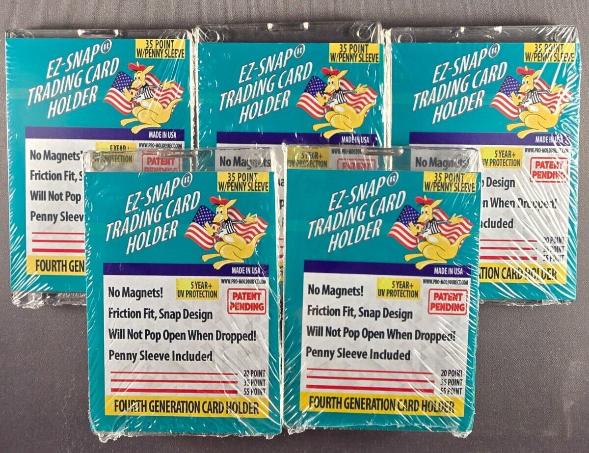 5x Pro-Mold 35pt 4th Gen EZ-SNAP Card Holders with Penny Sleeve CH35SA 5 Year UV