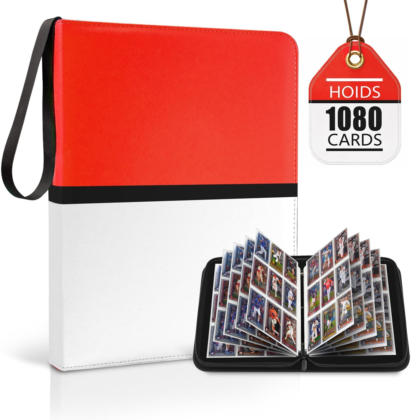 Large Capacity 9 Pocket Trading Card Binder – Holds 1080 Cards, Removable Sleeve