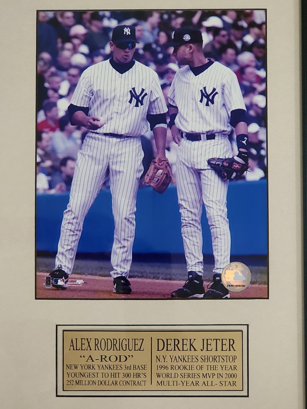 NY Yankees 3 Generations; Mantle & Maris, Gehrig & Ruth, A. Rod & Jeter Collage.