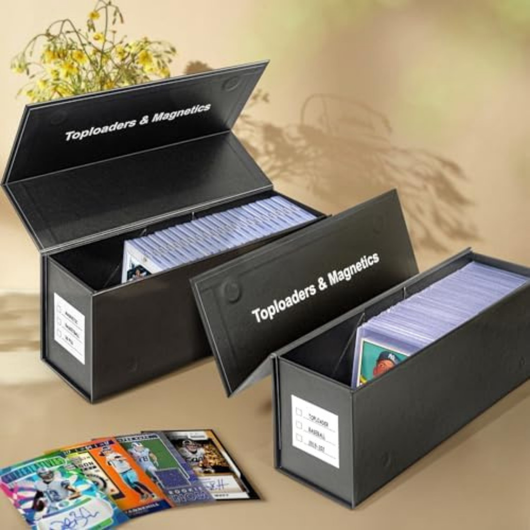 Top Loaders Storage Box for Trading Cards, Vertical Magnetic Closure Sports Card