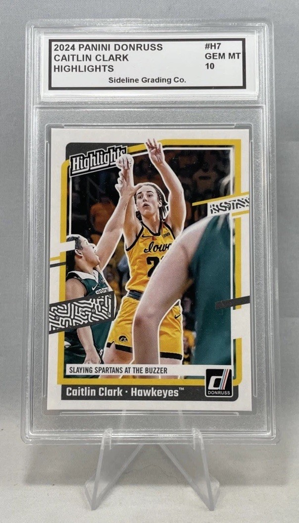 Caitlin Clark Graded Gem Mint 10 2024 Panini Donruss H7 Highlights Buzzer Beater
