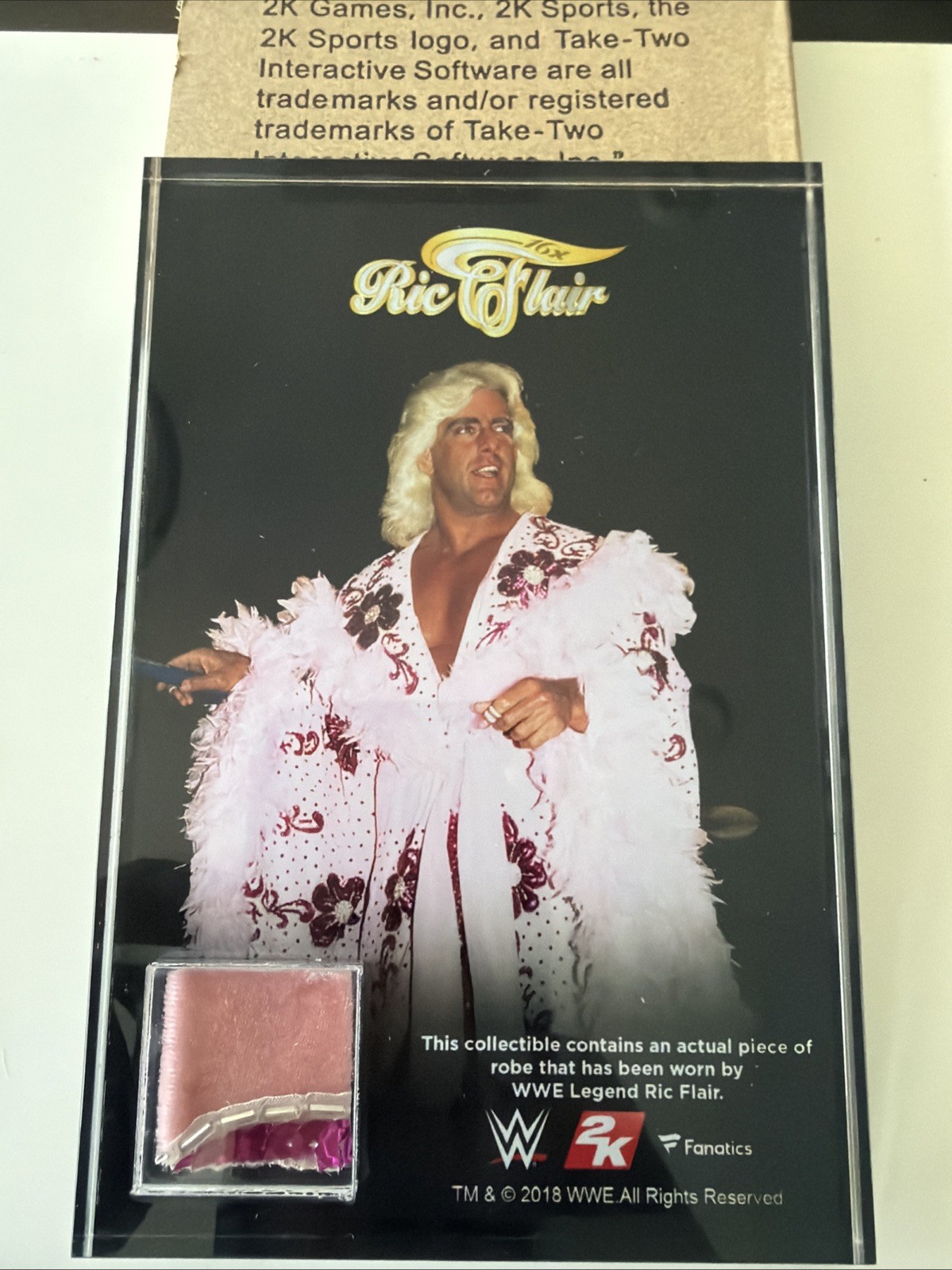 Ric Flair Ring Worn Robe Swatch Relic Plaque Fanatics 2k19 – WWE WWF WCW