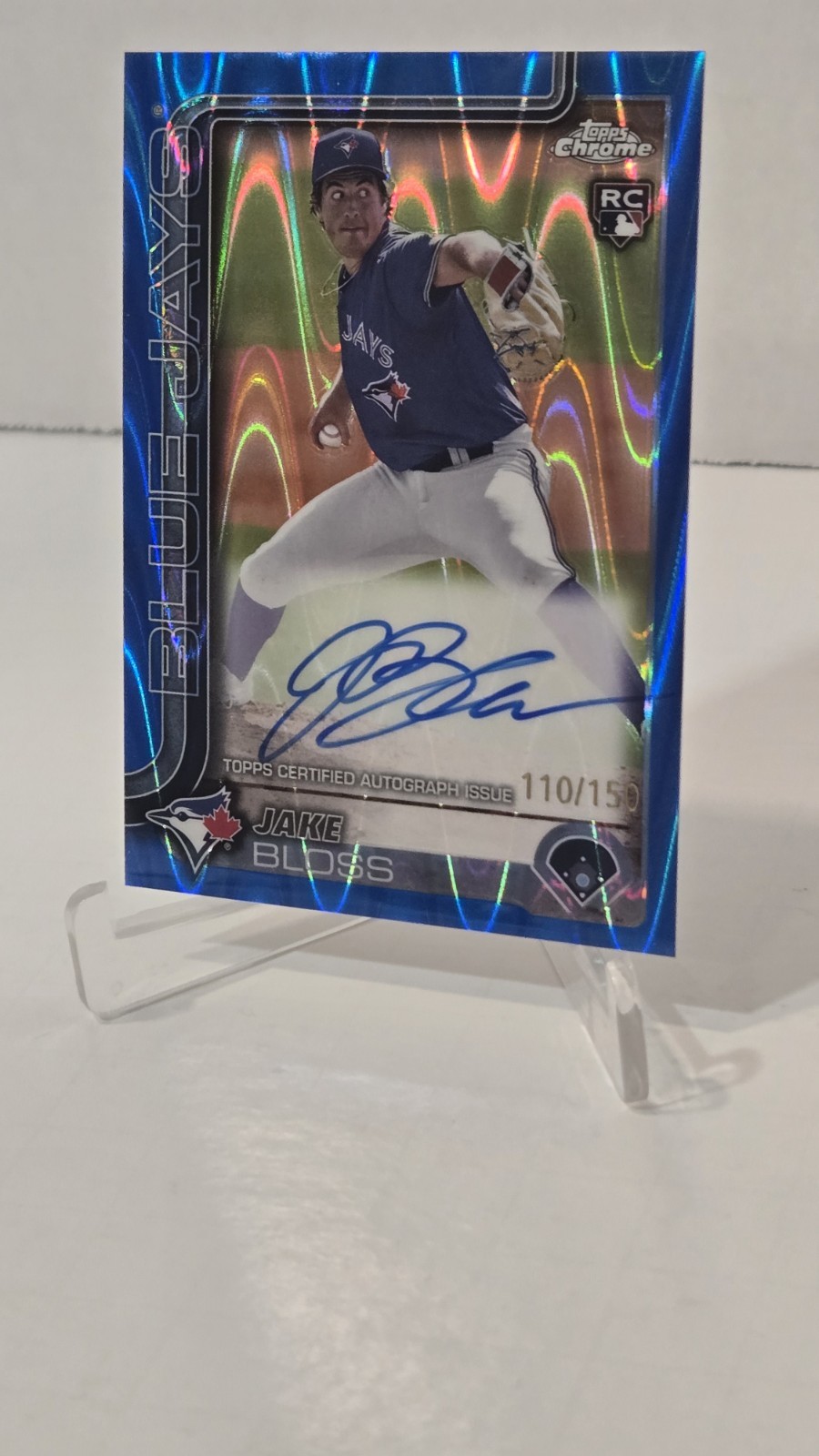 🔥2025 Topps Chrome Jake Bloss RC⚾️ON CARD AUTO BLUE RAYWAVE NUMBERED 110/150!🔥
