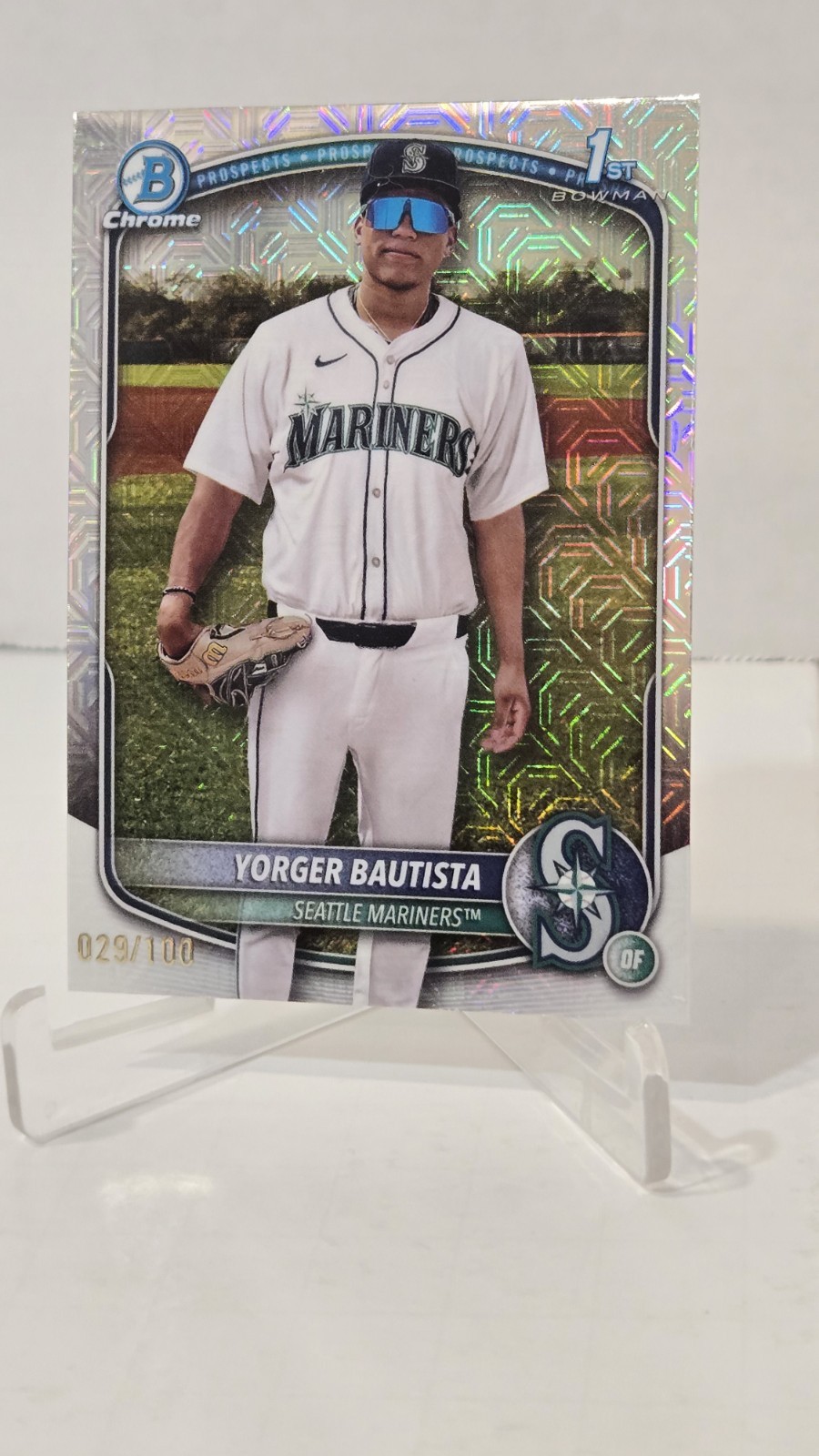 🔥2025 CHROME Yorger Bautista RC⚾️1st BOWMAN MOJO REFRACTOR NUMBERED 29/100!🔥🔥